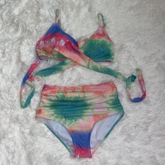 Women's Wrap Front High Waisted Bikini Set Two Pieces Bathing Suits Size S - Picture 3 of 8